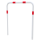 Hoop of steel tube |  48 x 2,5 mm | without cross bar | for casting in concrete | total width 1000 mm | total height 1200 mm | hot-dip galvanized and white coatedwith red reflecting stripes